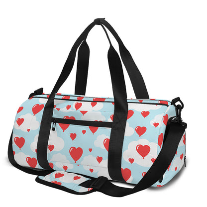 Red Heart Balloon Pattern Print Gym Bag