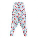 Red Heart Balloon Pattern Print Hammer Pants