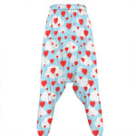 Red Heart Balloon Pattern Print Hammer Pants