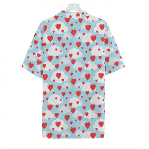 Red Heart Balloon Pattern Print Hawaiian Shirt