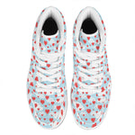 Red Heart Balloon Pattern Print High Top Leather Sneakers