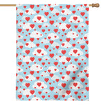 Red Heart Balloon Pattern Print House Flag