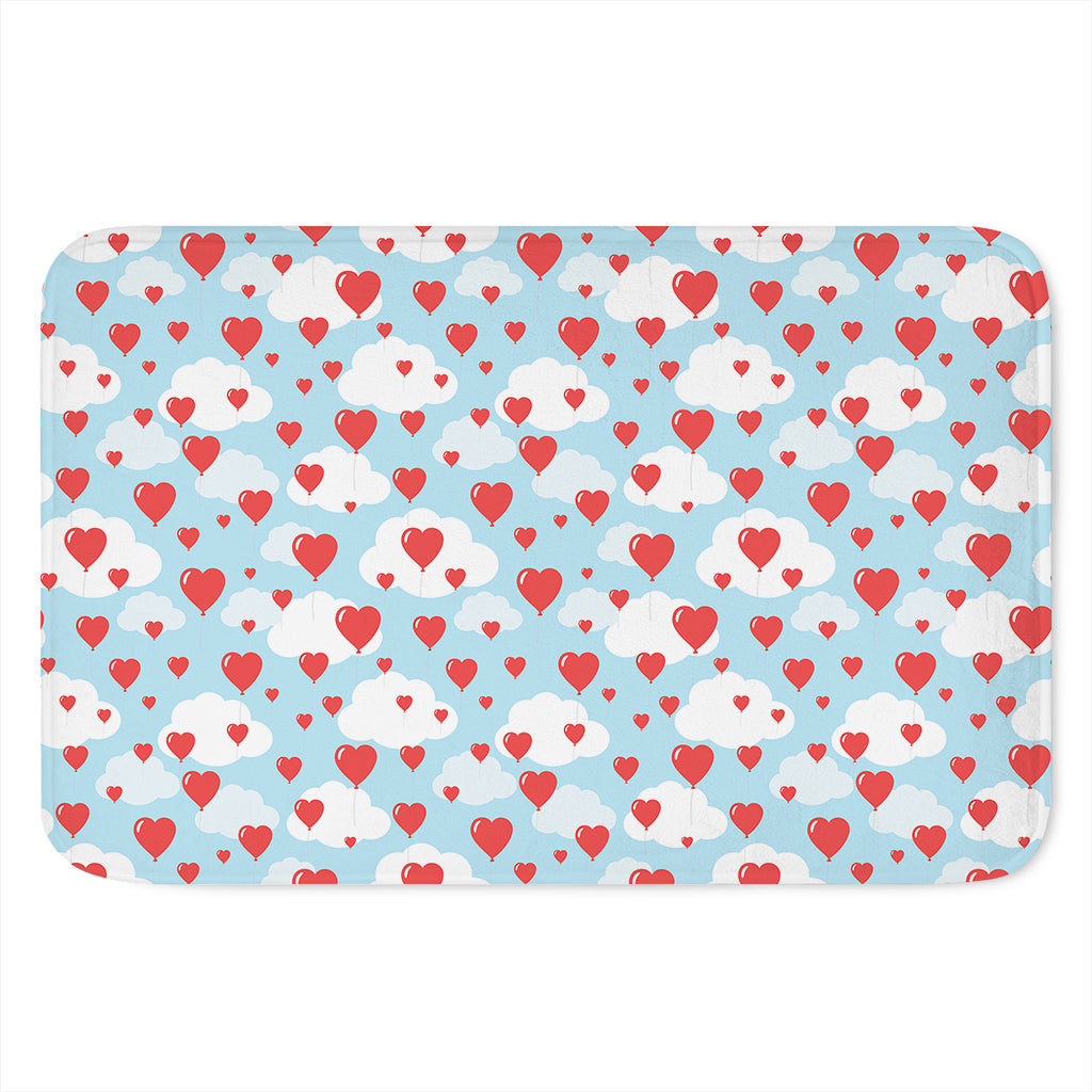 Red Heart Balloon Pattern Print Indoor Door Mat