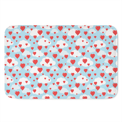 Red Heart Balloon Pattern Print Indoor Door Mat
