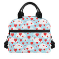 Red Heart Balloon Pattern Print Insulated Lunch Bag