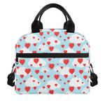Red Heart Balloon Pattern Print Insulated Lunch Bag
