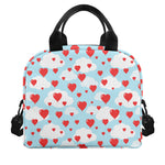 Red Heart Balloon Pattern Print Insulated Lunch Bag