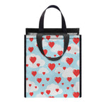Red Heart Balloon Pattern Print Insulated Lunch Tote