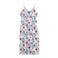 Red Heart Balloon Pattern Print Jersey Midi Cami Dress