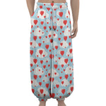 Red Heart Balloon Pattern Print Lantern Pants