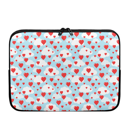 Red Heart Balloon Pattern Print Laptop Sleeve
