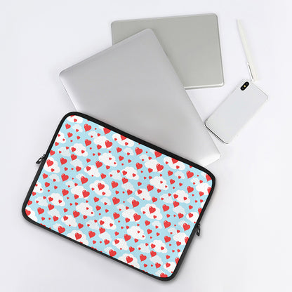 Red Heart Balloon Pattern Print Laptop Sleeve