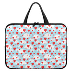Red Heart Balloon Pattern Print Laptop Sleeve With Handle