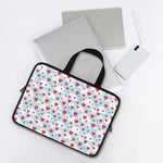 Red Heart Balloon Pattern Print Laptop Sleeve With Handle