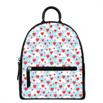 Red Heart Balloon Pattern Print Leather Backpack