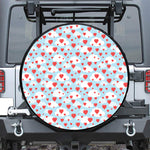 Red Heart Balloon Pattern Print Leather Spare Tire Cover