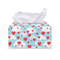 Red Heart Balloon Pattern Print Leather Tissue Box Cover