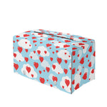 Red Heart Balloon Pattern Print Leather Tissue Box Cover