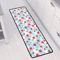 Red Heart Balloon Pattern Print Long Kitchen Mat