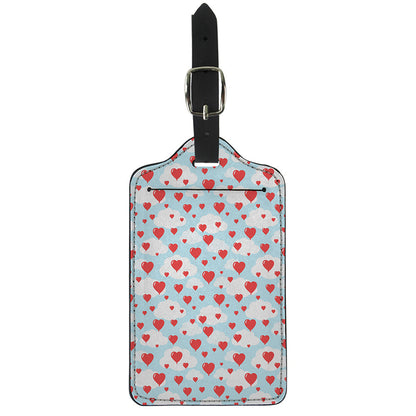 Red Heart Balloon Pattern Print Luggage Tag