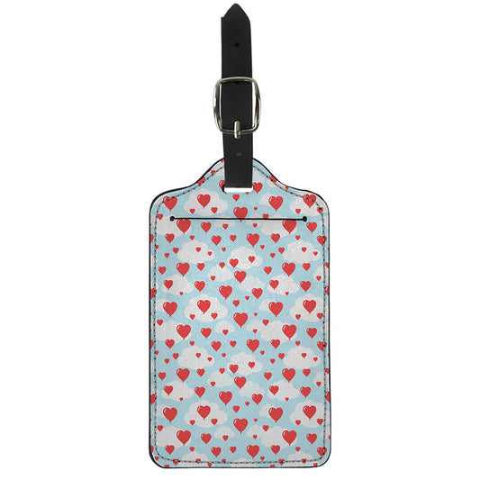 Red Heart Balloon Pattern Print Luggage Tag