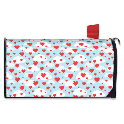 Red Heart Balloon Pattern Print Mailbox Cover