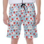 Red Heart Balloon Pattern Print Men's Beach Shorts