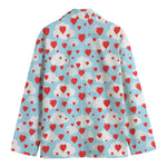 Red Heart Balloon Pattern Print Men's Blazer