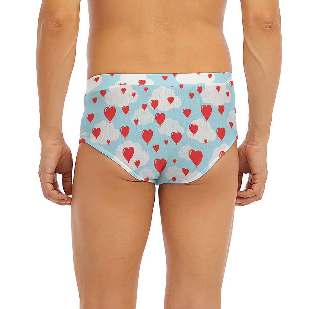 Red Heart Balloon Pattern Print Men's Briefs