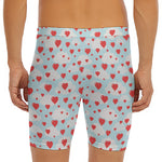 Red Heart Balloon Pattern Print Men's Long Boxer Briefs