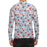 Red Heart Balloon Pattern Print Men's Long Sleeve Rash Guard