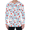 Red Heart Balloon Pattern Print Men's Long Sleeve T-Shirt