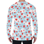 Red Heart Balloon Pattern Print Men's Long Sleeve T-Shirt