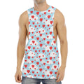 Red Heart Balloon Pattern Print Men's Muscle Tank Top