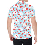 Red Heart Balloon Pattern Print Men's Shirt