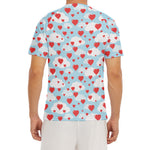 Red Heart Balloon Pattern Print Men's Short Sleeve Rash Guard