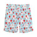 Red Heart Balloon Pattern Print Men's Athletic Shorts