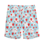 Red Heart Balloon Pattern Print Men's Sports Shorts