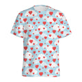 Red Heart Balloon Pattern Print Men's Athletic T-Shirt