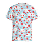 Red Heart Balloon Pattern Print Men's Sports T-Shirt