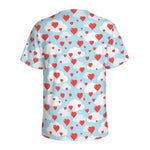 Red Heart Balloon Pattern Print Men's Sports T-Shirt