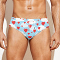Red Heart Balloon Pattern Print Men's Swim Briefs