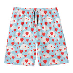 Red Heart Balloon Pattern Print Men's Swim Trunks