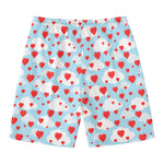 Red Heart Balloon Pattern Print Men's Swim Trunks