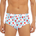 Red Heart Balloon Pattern Print Men's Triangle Swim Briefs