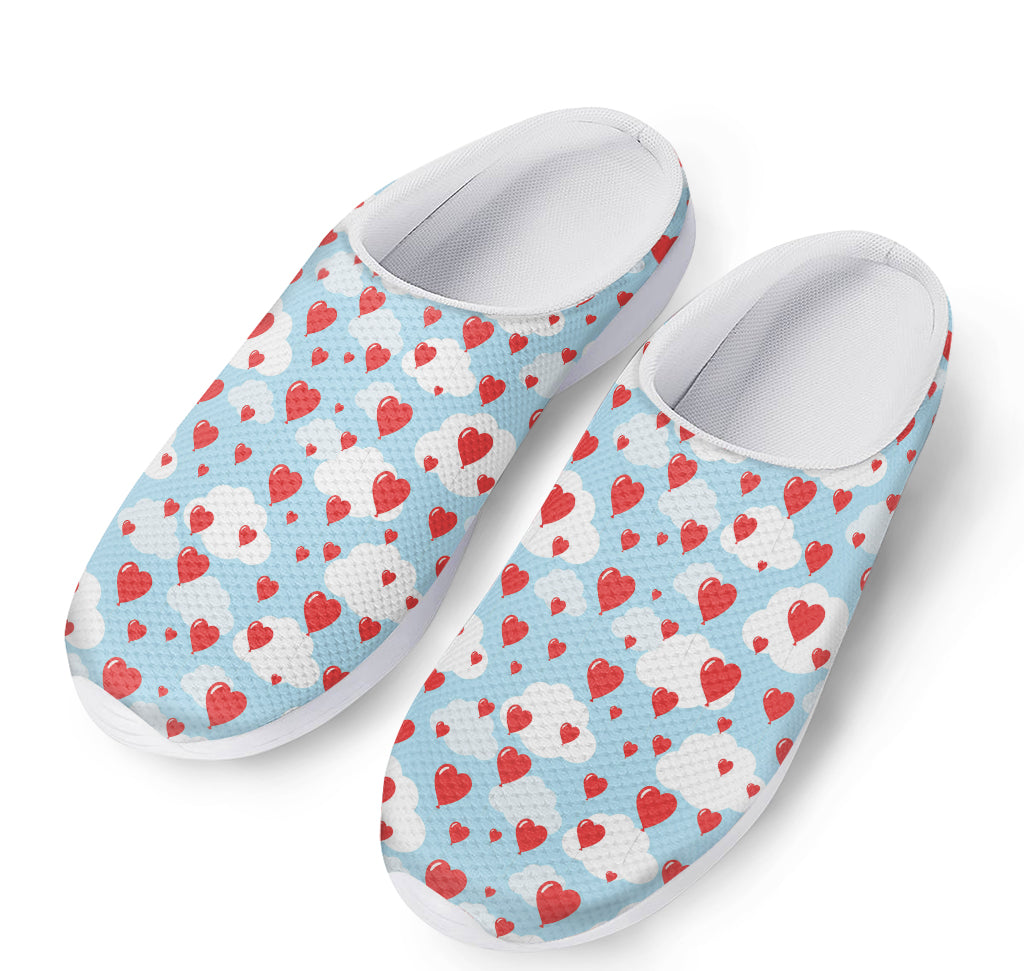 Red Heart Balloon Pattern Print Mesh Casual Shoes