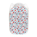 Red Heart Balloon Pattern Print Mesh Laundry Hamper