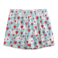 Red Heart Balloon Pattern Print Mesh Shorts