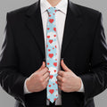 Red Heart Balloon Pattern Print Necktie