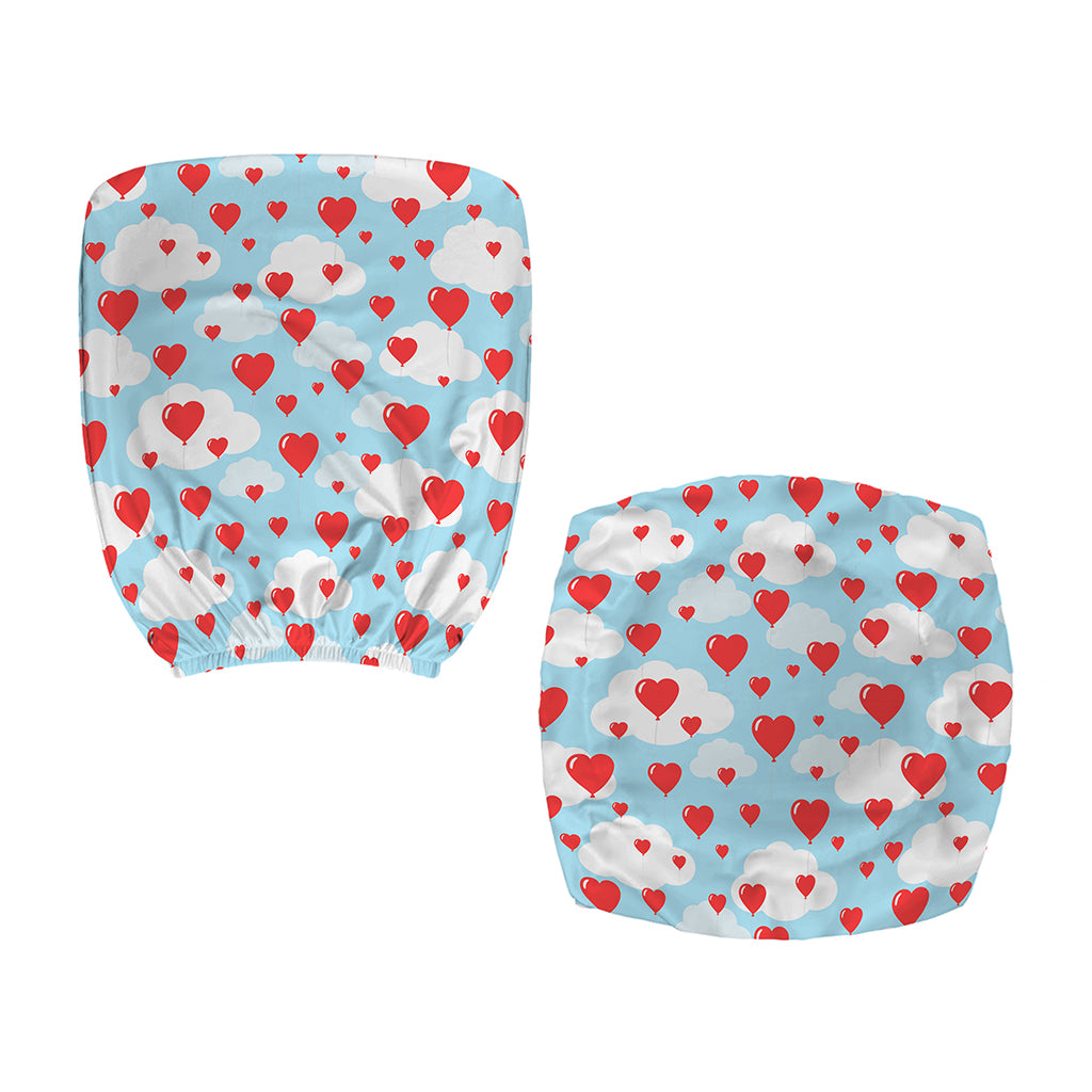 Red Heart Balloon Pattern Print Office Chair Cover